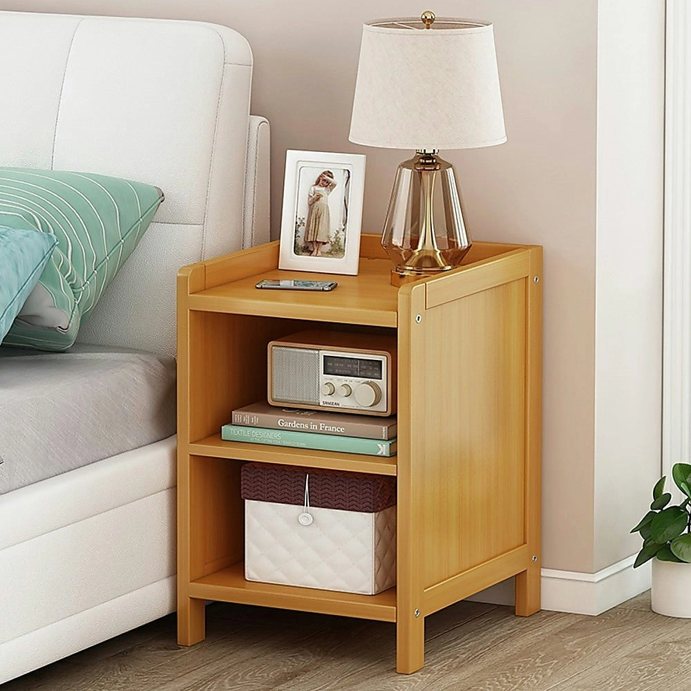 Bamboo Bedside Table Nightstand Storage Bedroom Sofa Side Stand - One Size