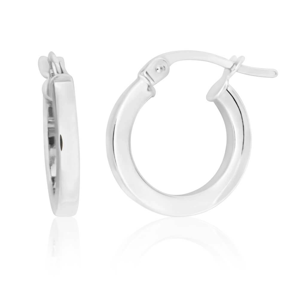 9ct White Gold Splendid Hoop Earrings