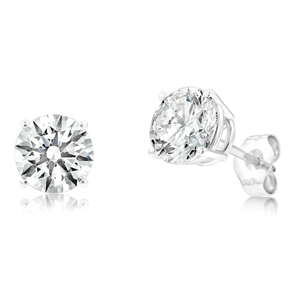 Luminesce Lab Grown Diamond 2 Carat Solitaire Stud Earrings in 14ct White Gold