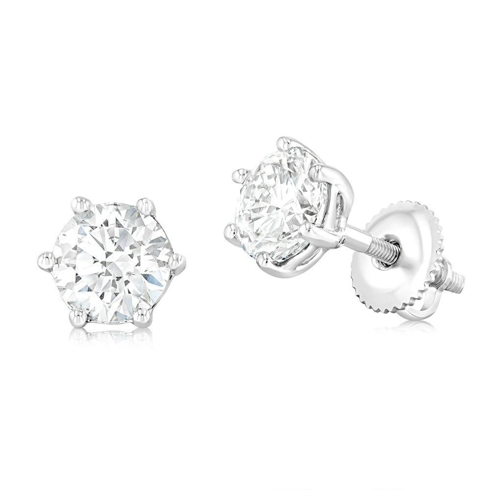 Luminesce Lab Grown 2 Carat Diamond Stud earrings in 9ct White Gold