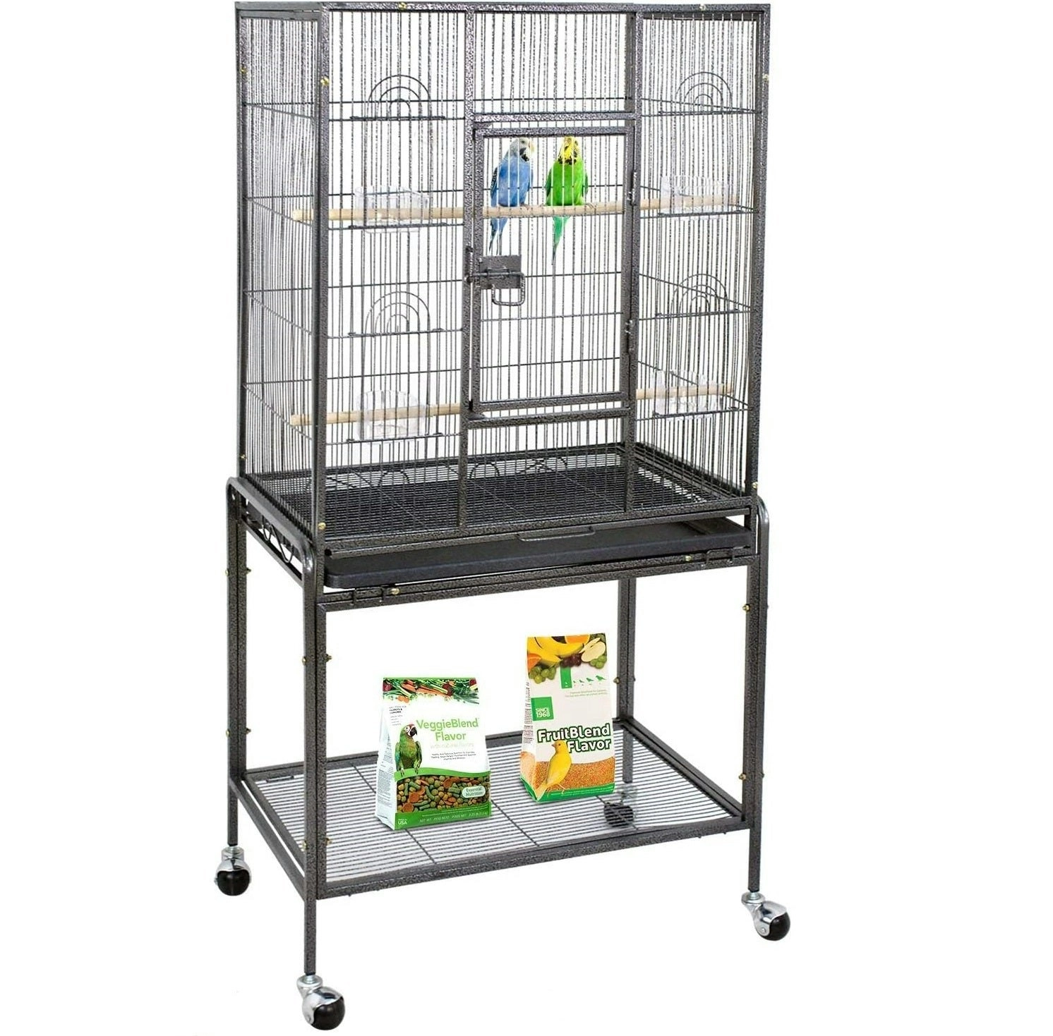 Bird Cage Parrot Aviary Perch Carrier on Wheels