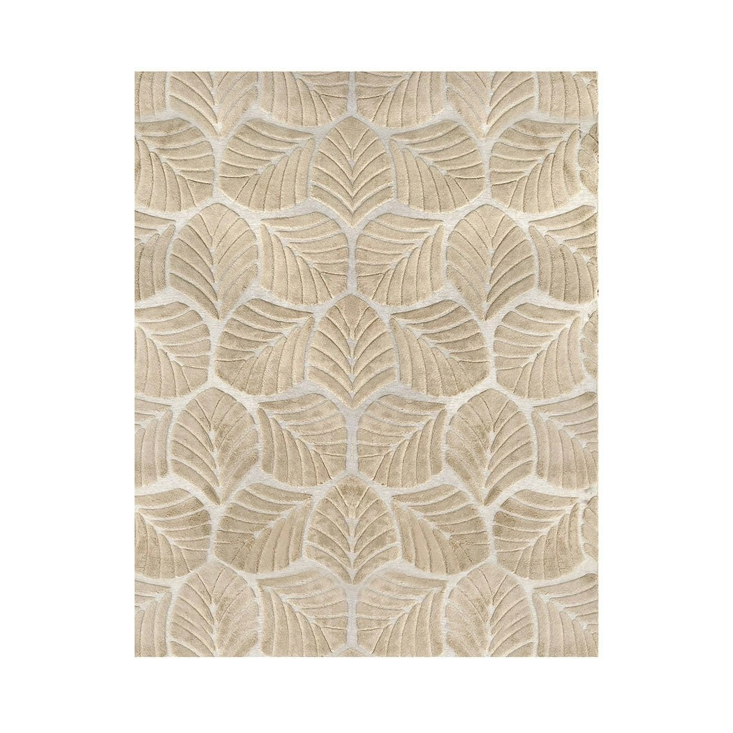 Marlow Floor Rug Soft Embossed Carpet Non Slip Plush Shaggy Rugs Leaf Pattern (FR2041-200x230)