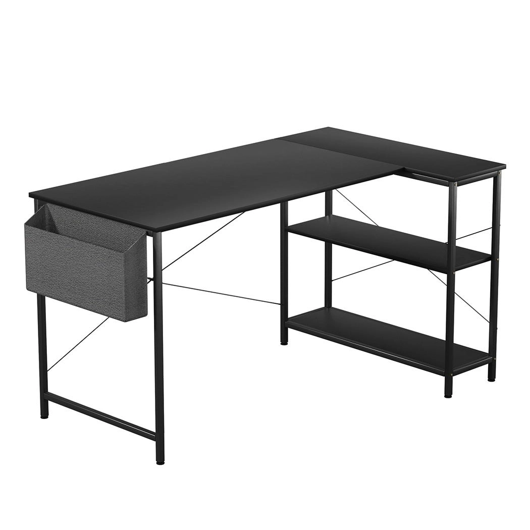 Levede L Shaped 120cm Black Computer Desk Home Office Laptop Table Modern