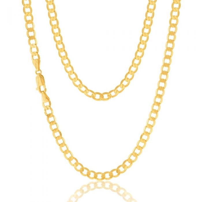 9ct Yellow Gold 55cm Curb Chain