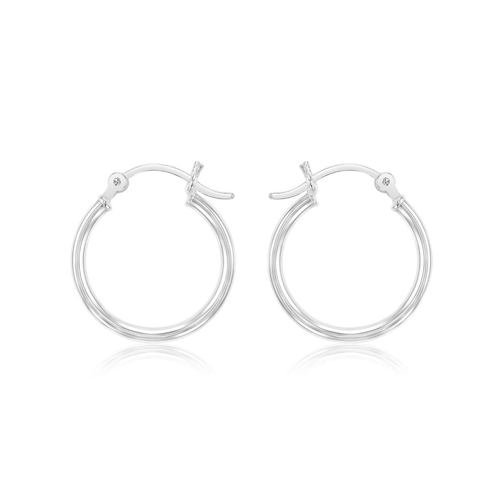 Sterling Silver Plain Round 20mm Hoop Earrings