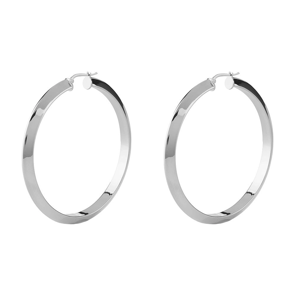 Guess Stainless Steel 60mm Triangle Superlight Hoop Earrings