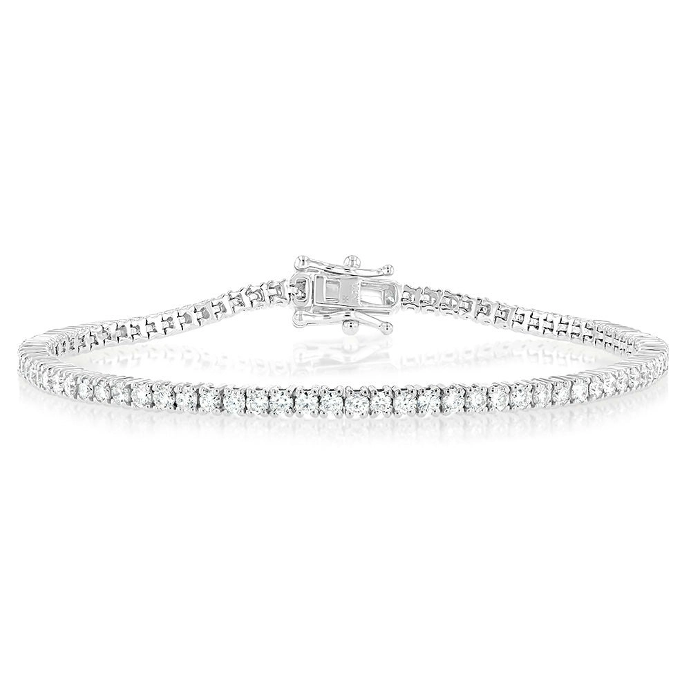 Luminesce Lab Grown 3 Carat Diamond Tennis Bracelet in Sterling Silver