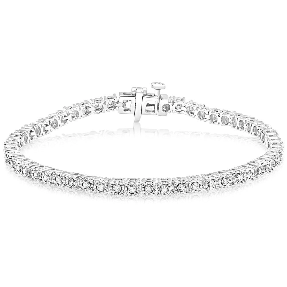 Sterling Silver 0.45 Carat Diamond 18cm Tennis Bracelet with Brilliant Cut Diamonds