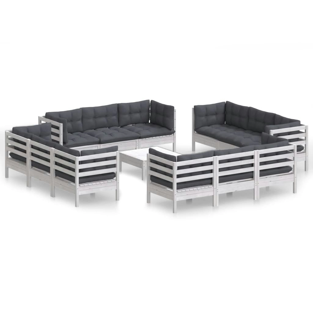 13 Piece Garden Lounge Set with Anthracite Cushions Pinewood 3096071