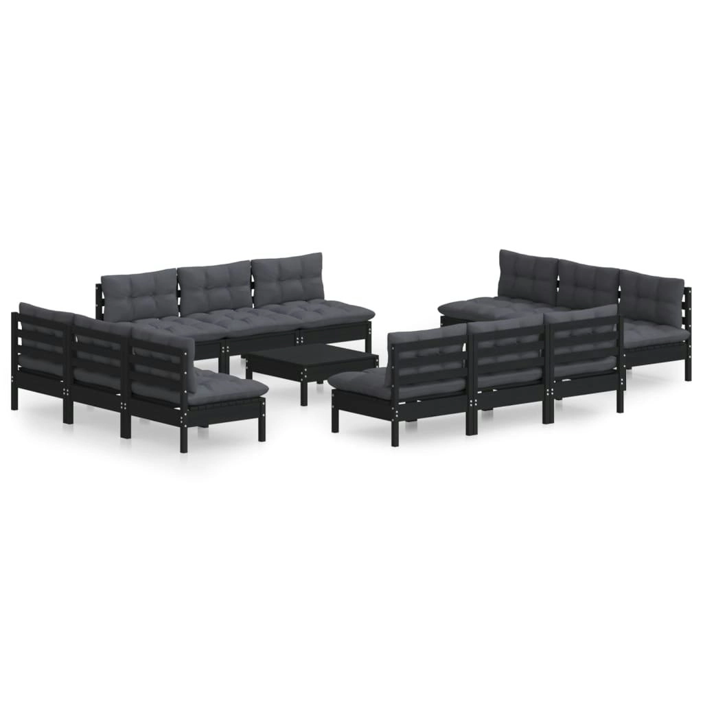 13 Piece Garden Lounge Set with Anthracite Cushions Pinewood 3096056