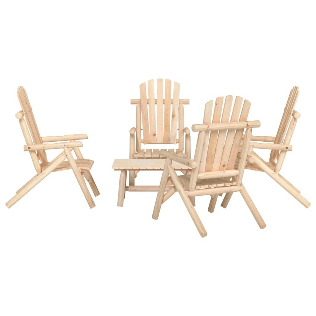 5 Piece Garden Lounge Set Solid Wood Spruce 3185519