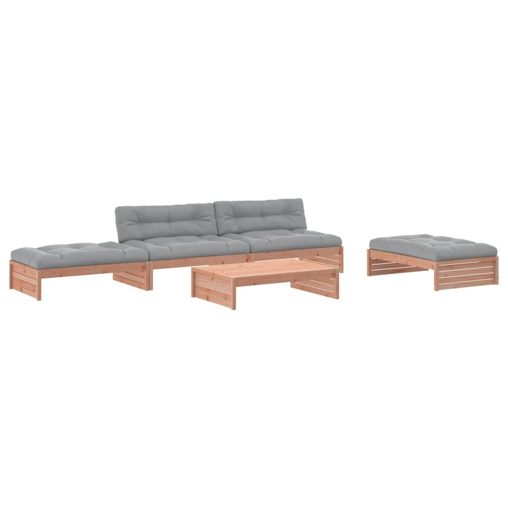 5 Piece Garden Lounge Set with Cushions Solid Wood Douglas 3186149