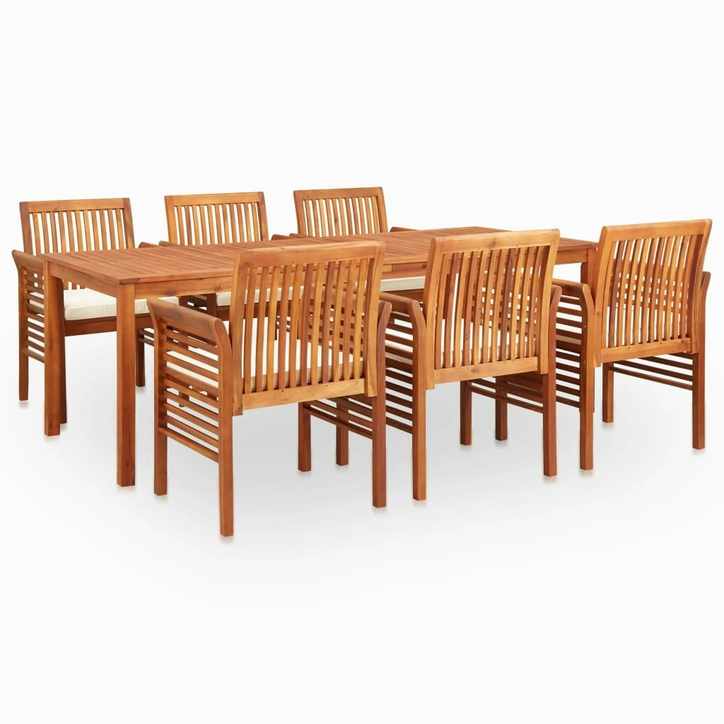 7 Piece Outdoor Dining Set with Cushions Solid Wood Acacia 278899