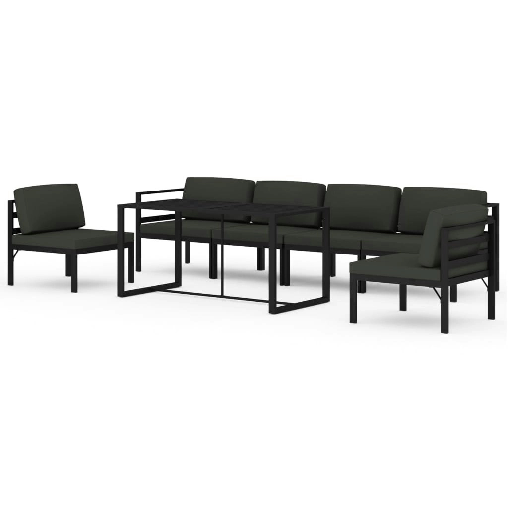 7 Piece Garden Lounge Set with Cushions Aluminium Anthracite 3115920