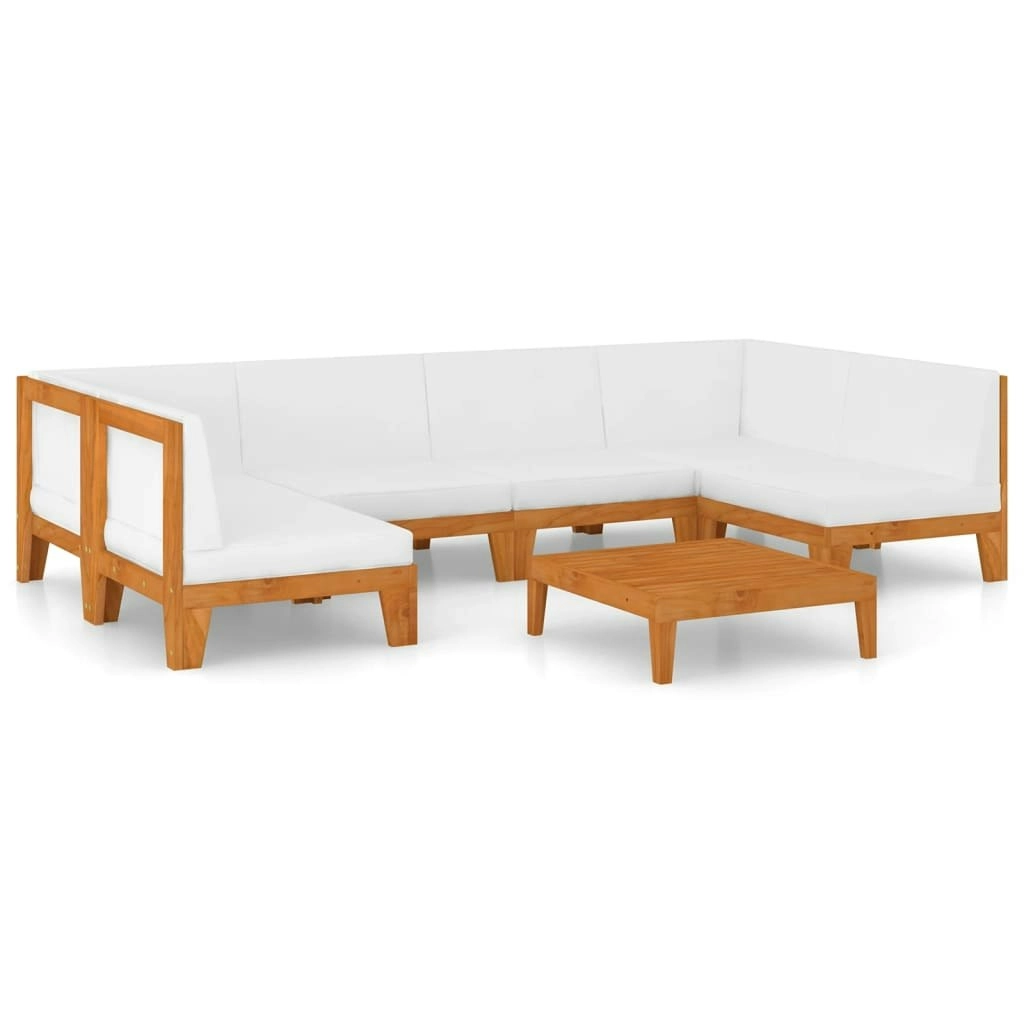 7 Piece Garden Lounge Set with Cushions Solid Acacia Wood 3058136