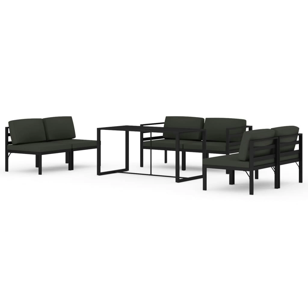 7 Piece Garden Lounge Set with Cushions Aluminium Anthracite 3115921