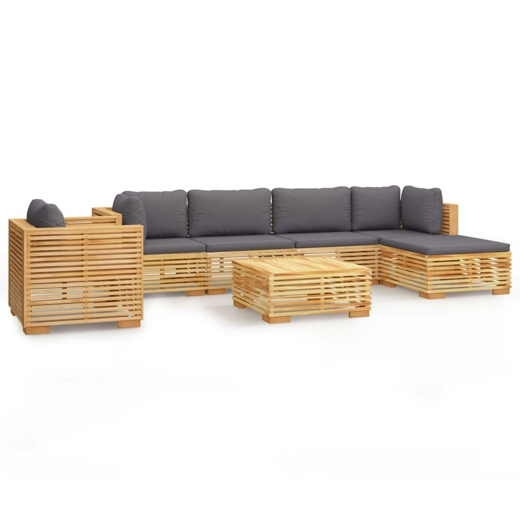 7 Piece Garden Lounge Set with Cushions Solid Wood Teak 3100862