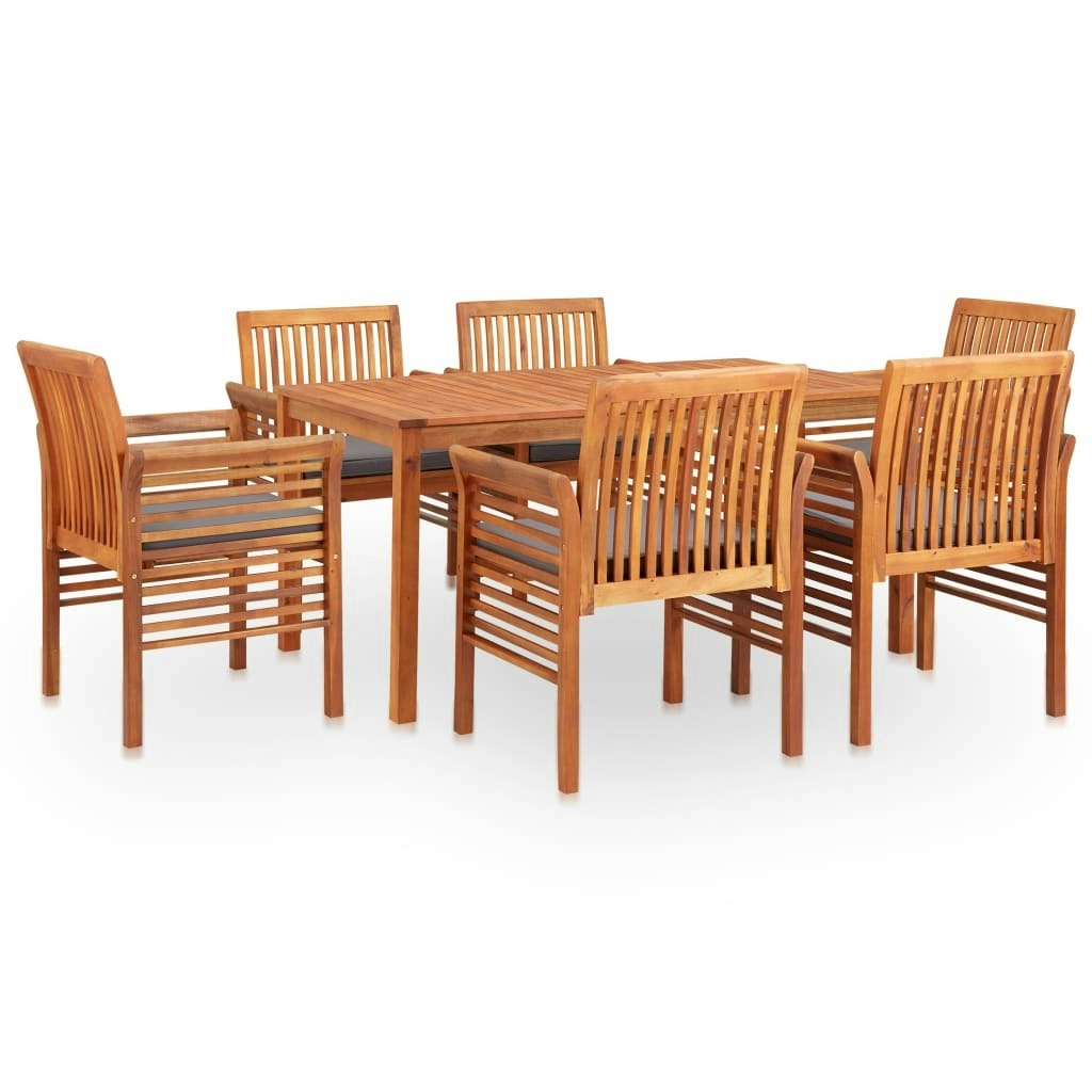 7 Piece Outdoor Dining Set with Cushions Solid Wood Acacia 278904