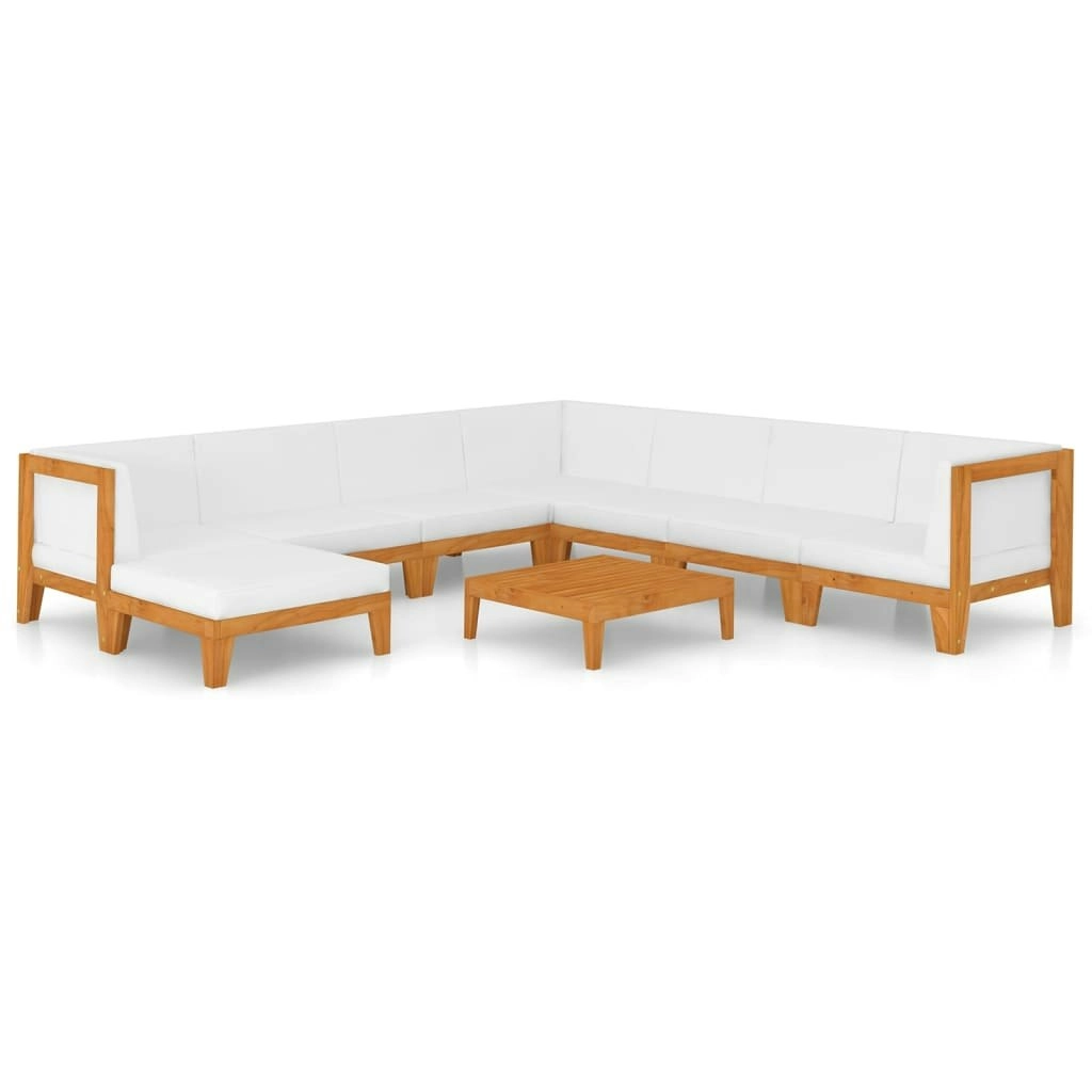 9 Piece Garden Lounge Set with Cushions Solid Acacia Wood 3058132