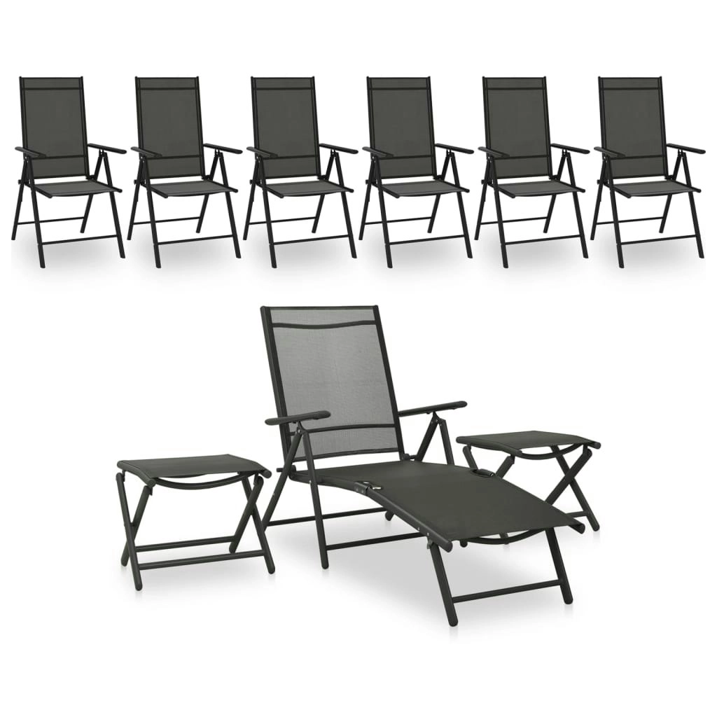 9 Piece Garden Lounge Set Black and Anthracite 3070643