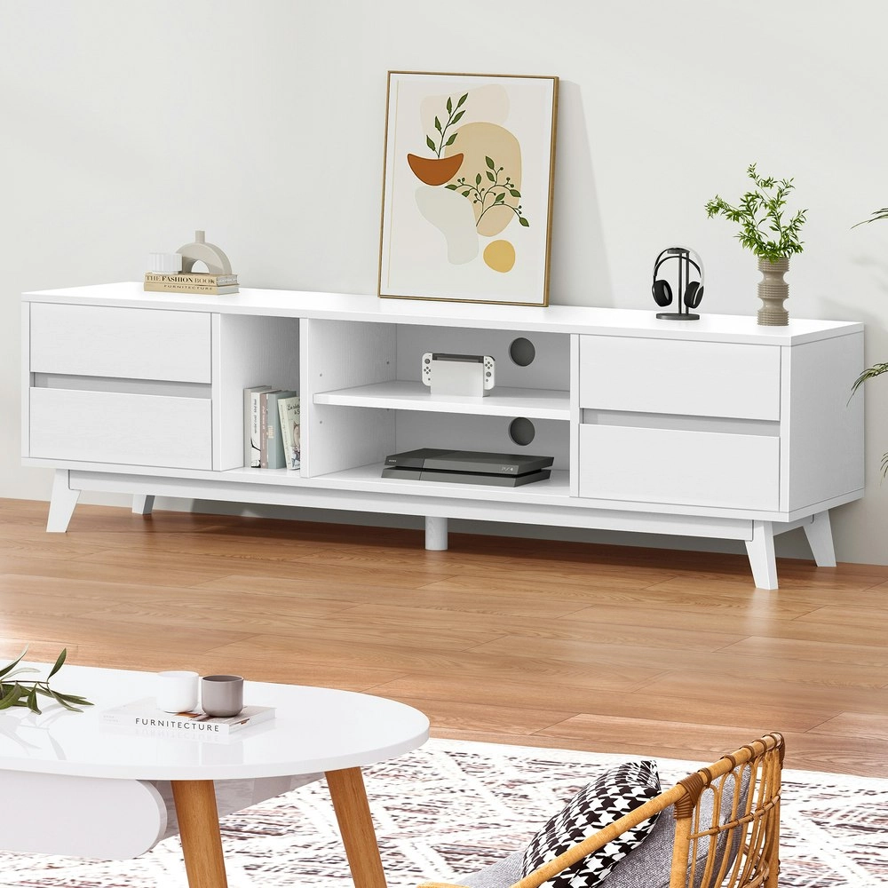 Alfordson Entertainment Unit TV Cabinet Stand 180cm White