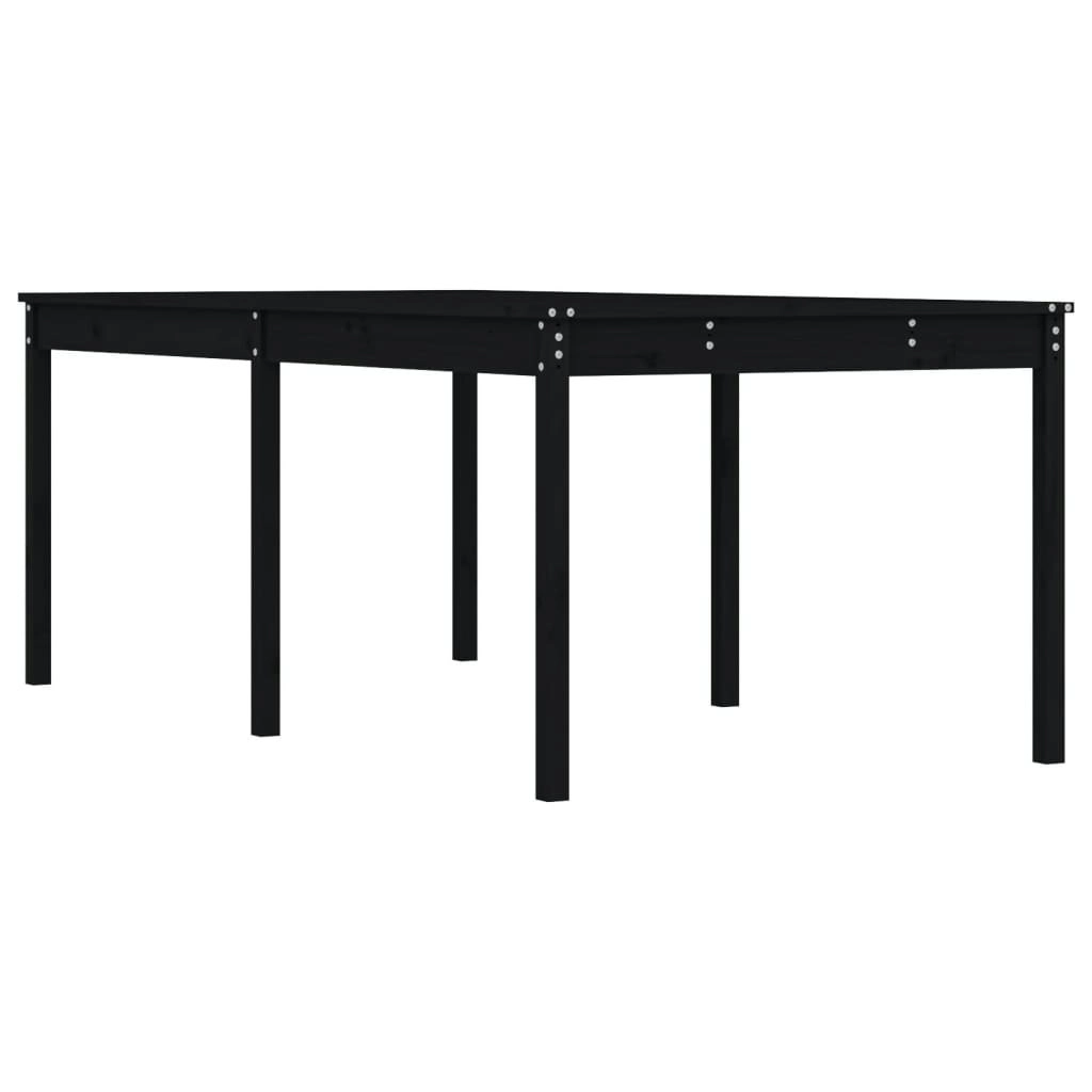 Garden Table Black 203.5x100x76 cm Solid Wood Pine 823987