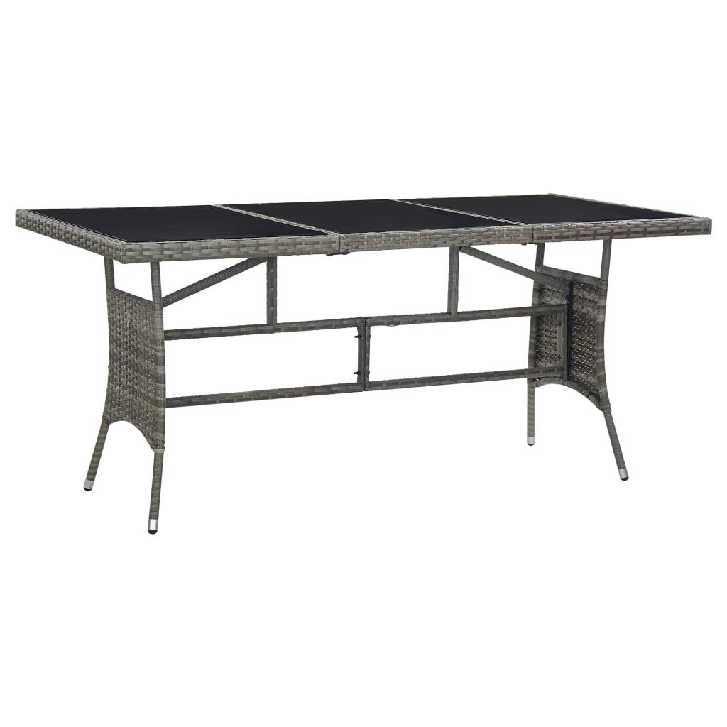 Garden Table Grey 170x80x74 cm Poly Rattan 318717