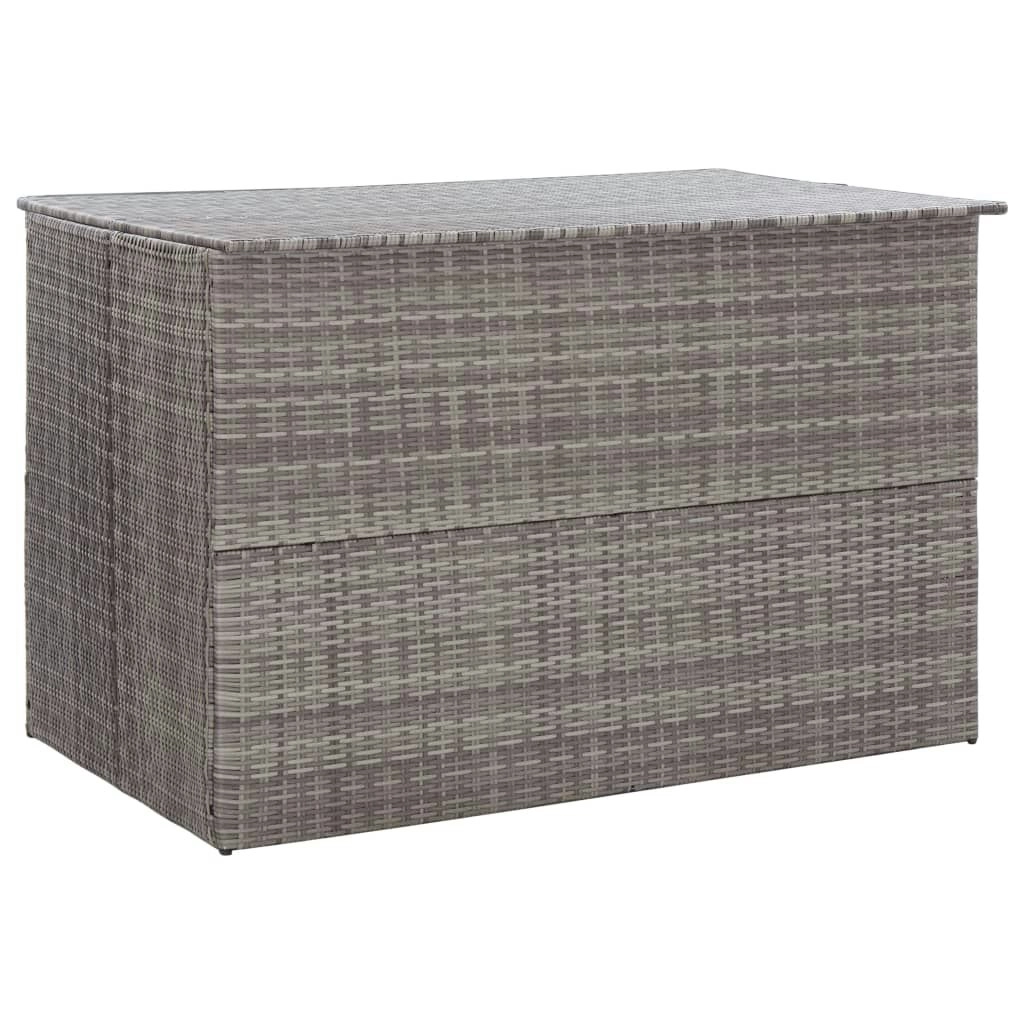 Garden Storage Box Grey 150x100x100 cm Poly Rattan 46467