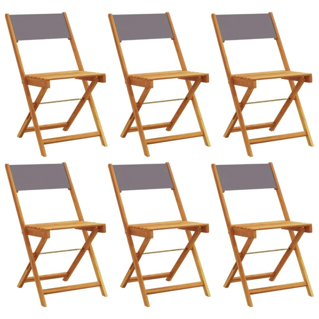 Folding Garden Chairs 6 pcs Anthracite Fabric and Solid Wood 3214614