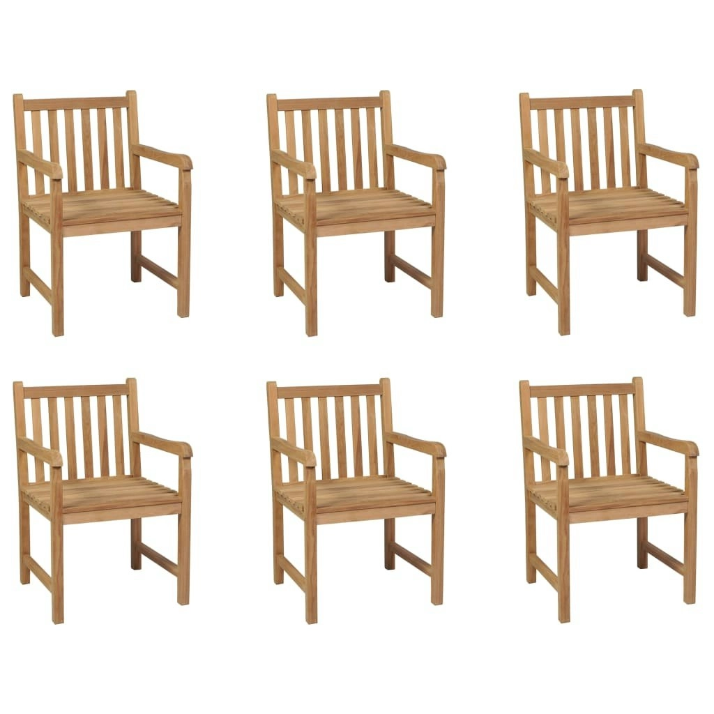 Outdoor Chairs 6 pcs Solid Teak Wood 3073002