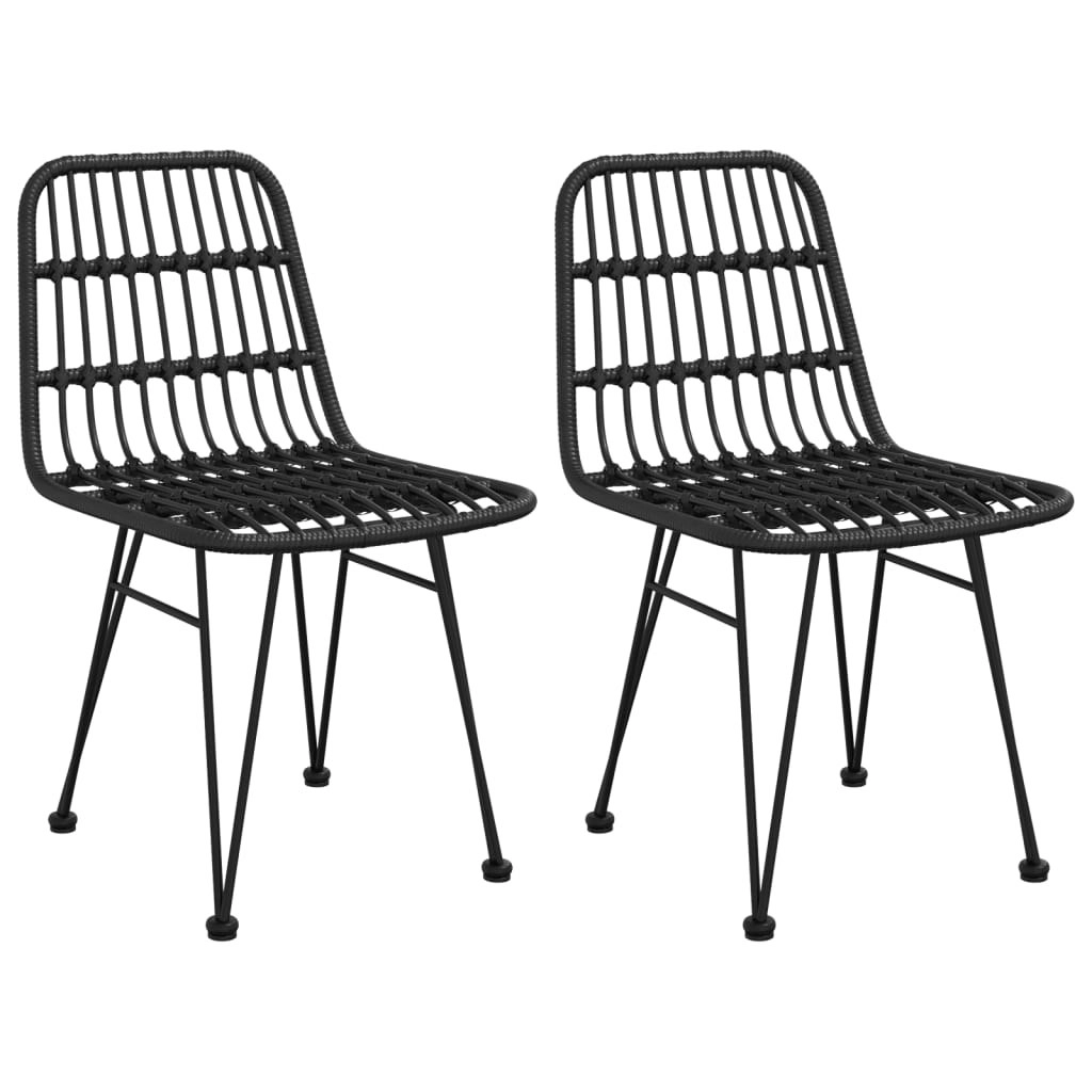 Garden Chairs 2 pcs Black 48x62x84 cm PE Rattan 319429