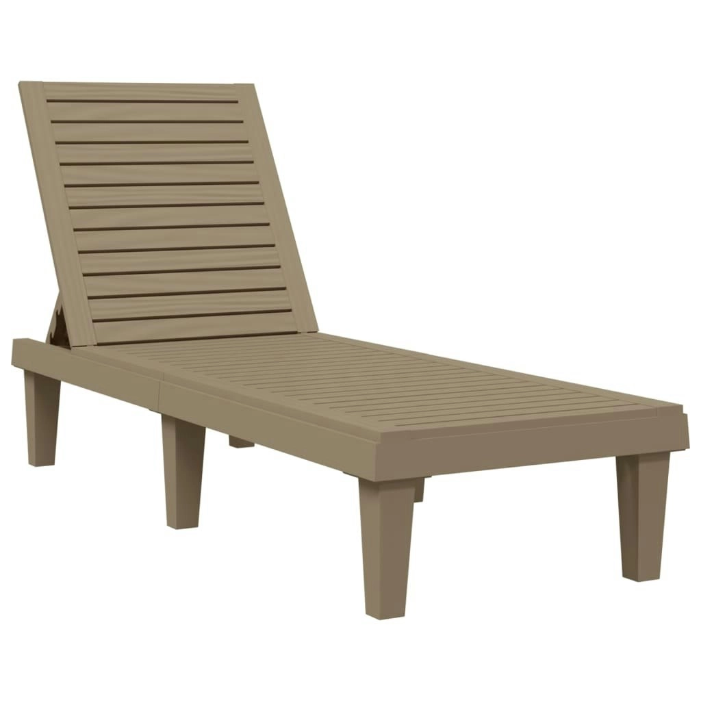 Sun Lounger Light Brown 155x58x83 cm Polypropylene 364147