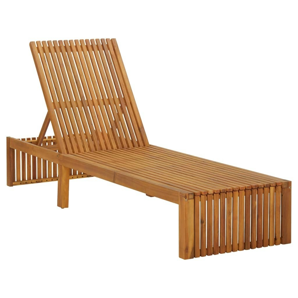 Sun Lounger Solid Acacia Wood 310317