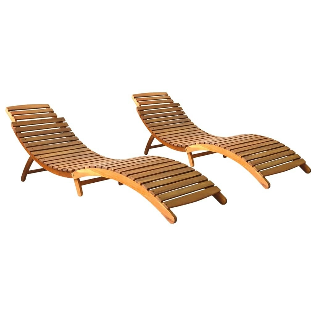 Sun Loungers 2 pcs Solid Wood Acacia 3077360