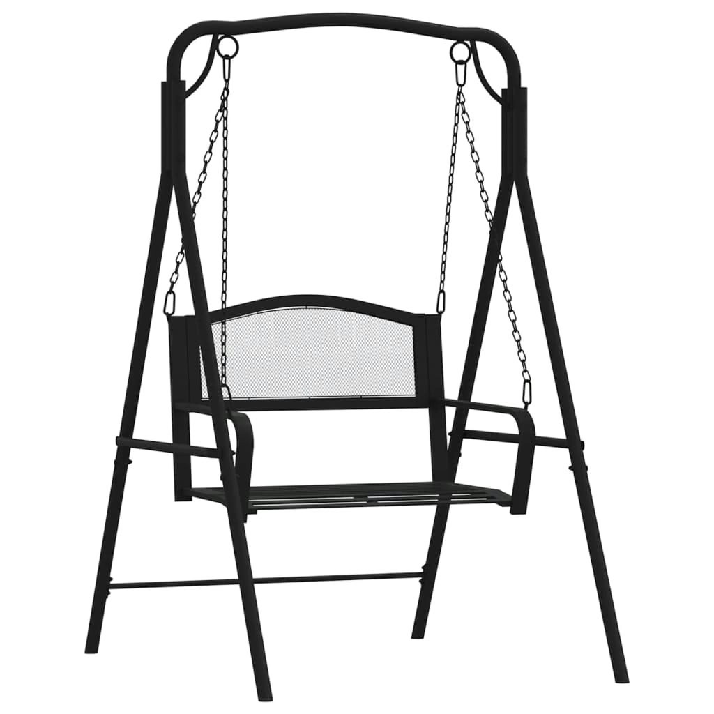 Swing Bench 124 cm Black Steel 318832