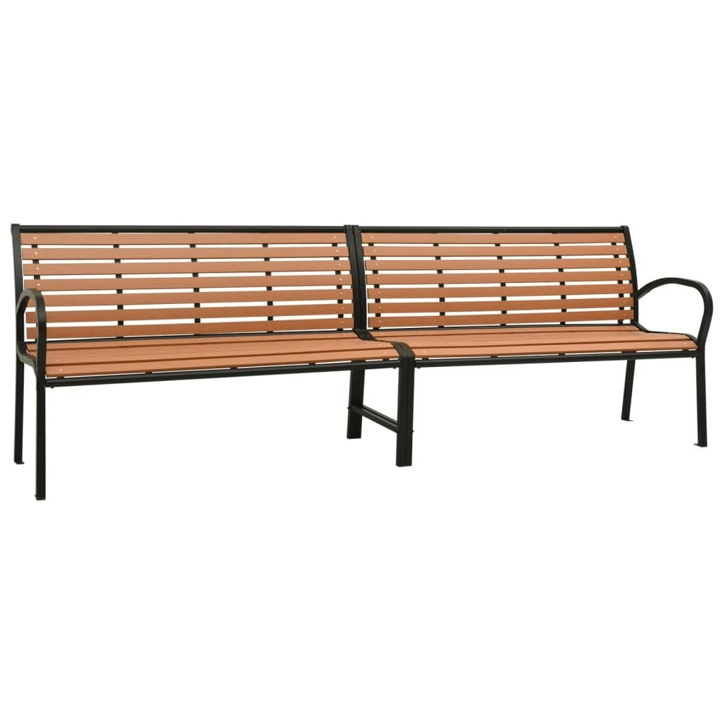 Twin Garden Bench 251 cm Steel and WPC 317128