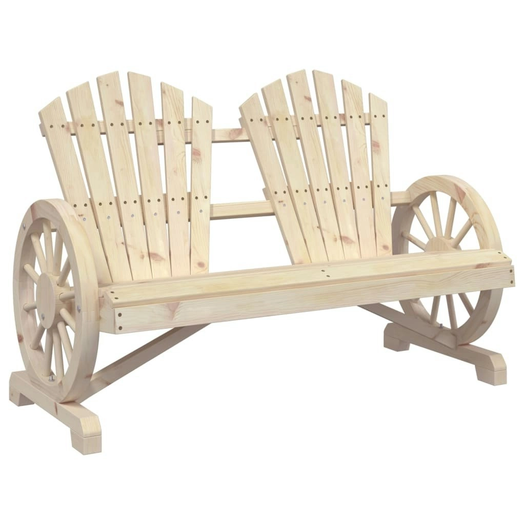 Garden Adirondack Chair 2-Seater Solid Wood Fir 365095