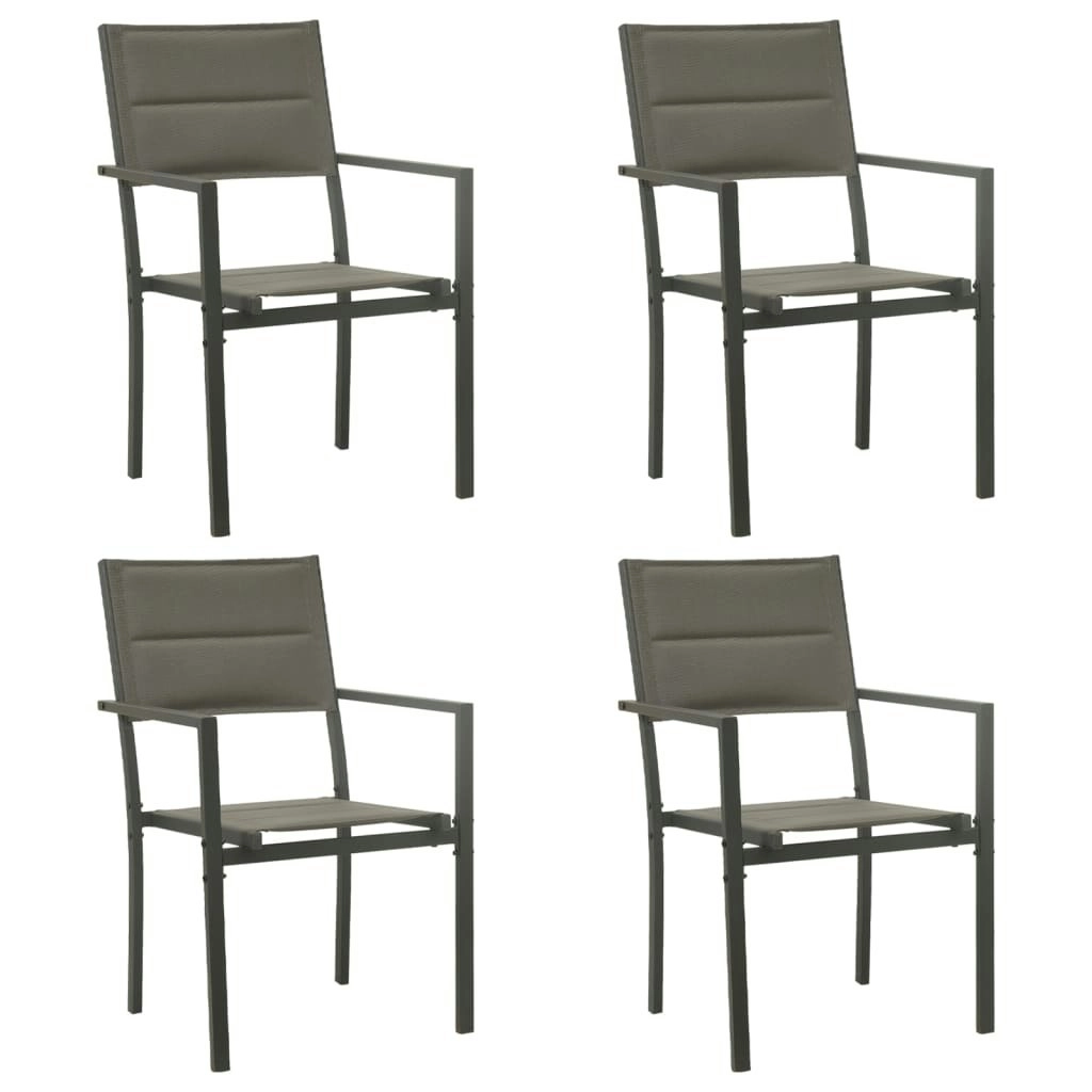 Garden Chairs 4 pcs Textilene and Steel Grey and Anthracite 313080