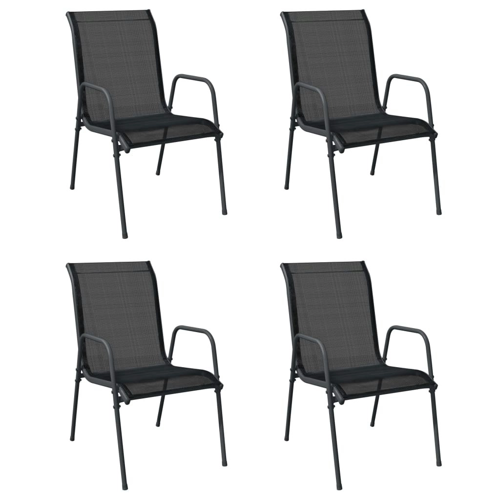 Garden Chairs 4 pcs Steel and Textilene Black 316818