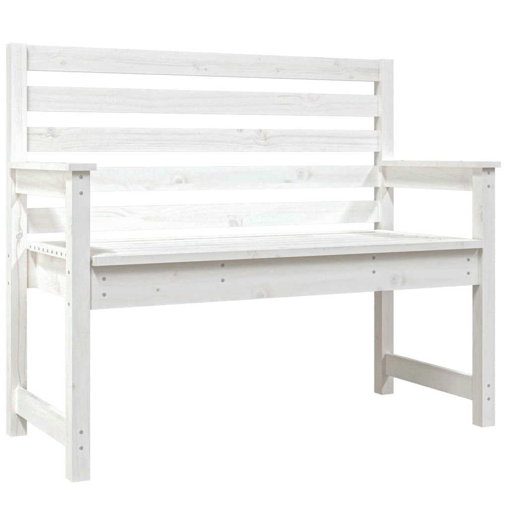 Garden Bench White 109x48x91.5 cm Solid Wood Pine 824061