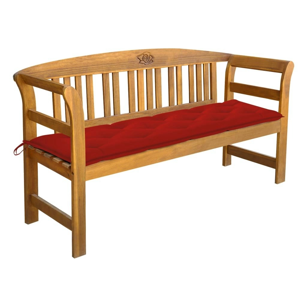 Garden Bench with Cushion 157 cm Solid Acacia Wood 3064287