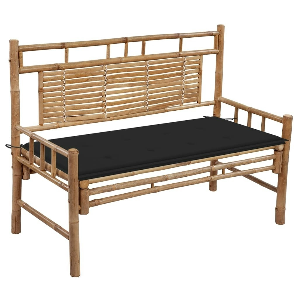 Garden Bench with Cushion 120 cm Bamboo 3063883