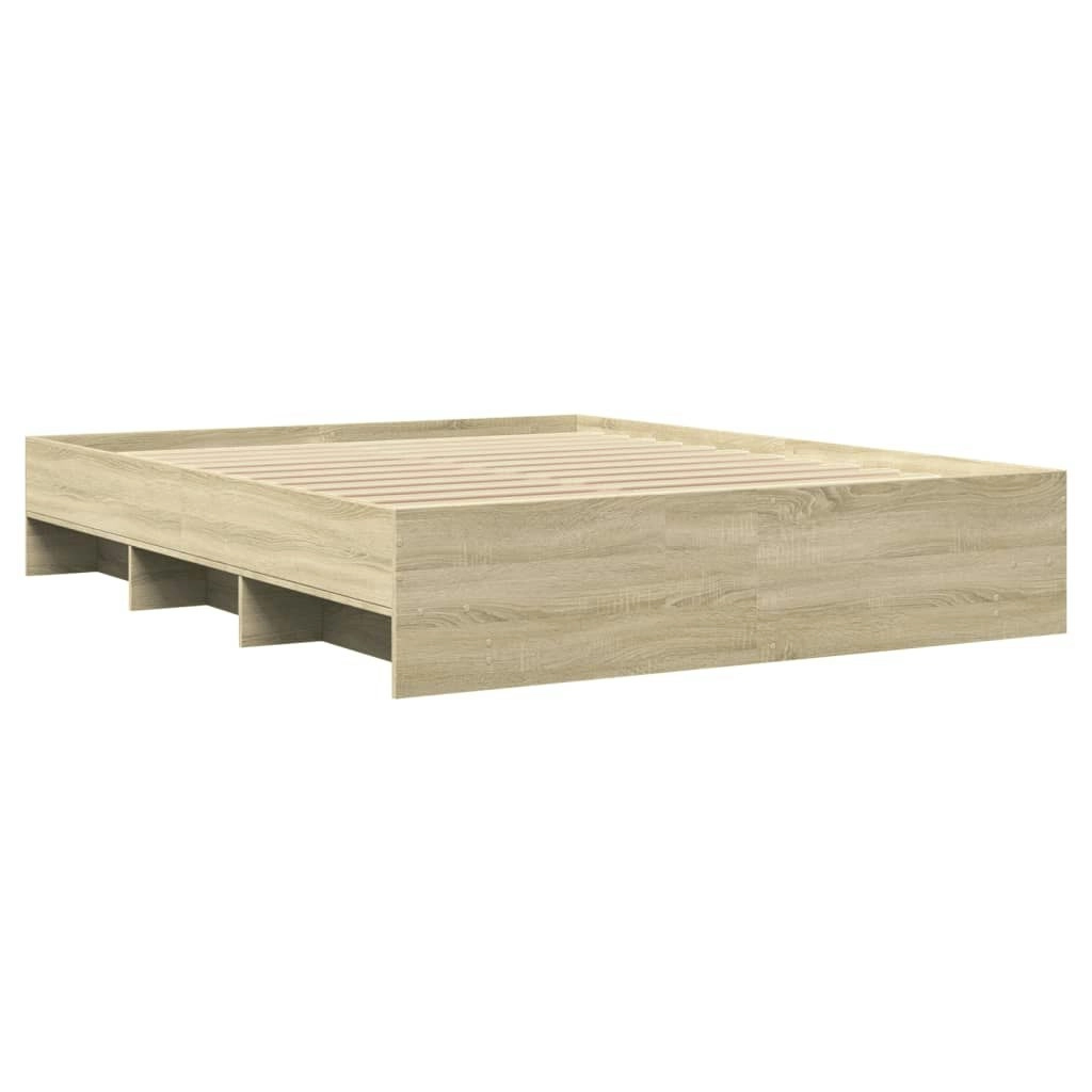 Bed Frame Sonoma Oak 150x200 cm Engineered Wood 3295648