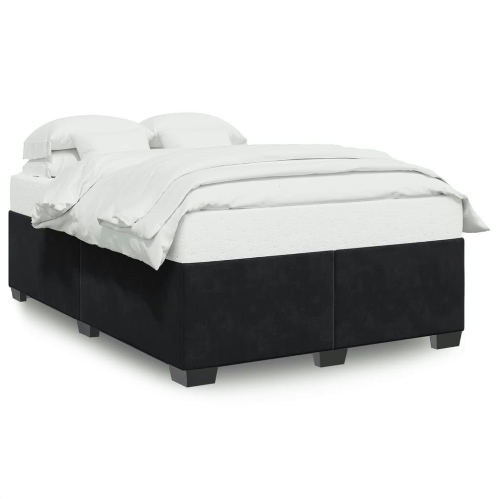 Bed Frame without Mattress Black??Double Velvet 3284684