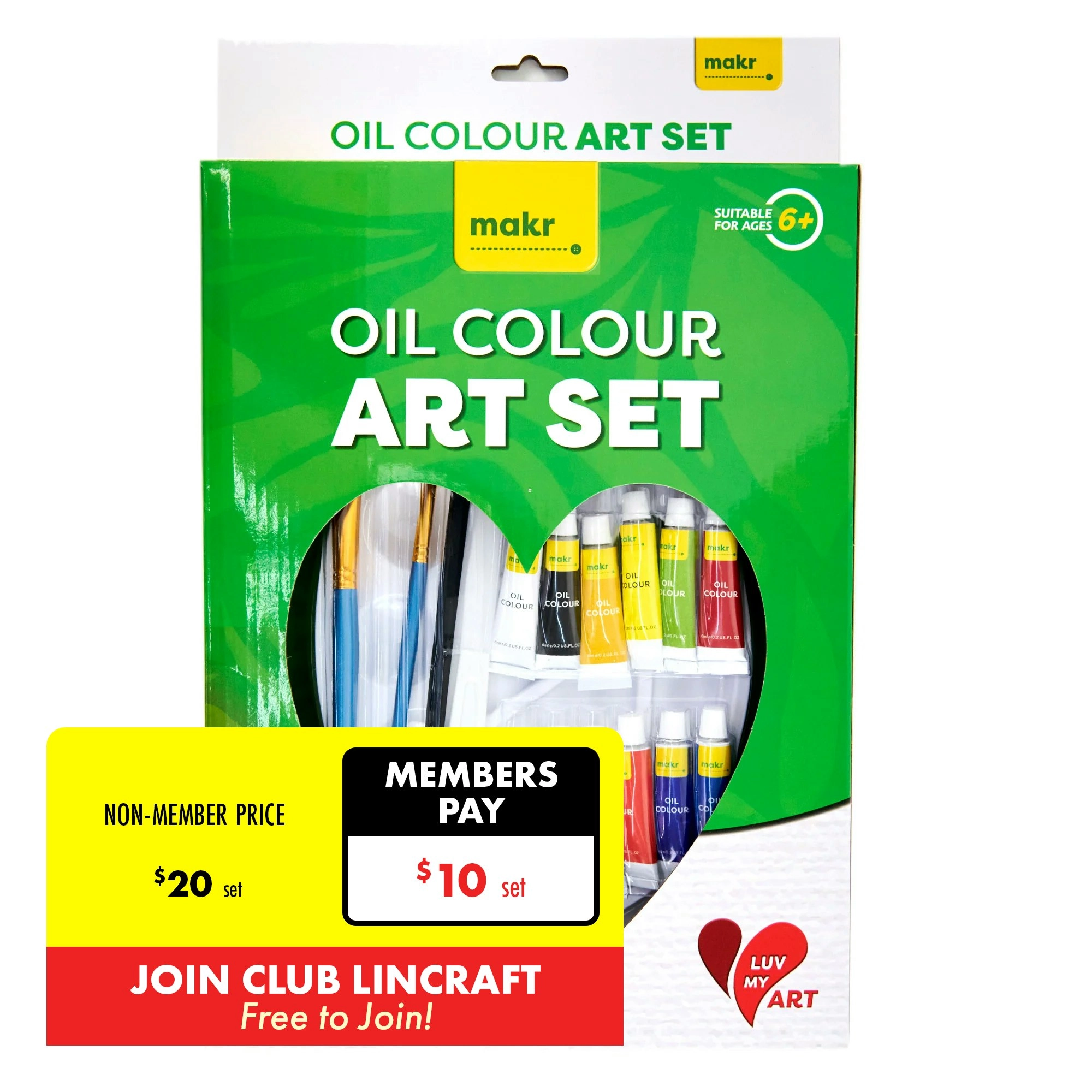 Makr I Love Art Set Oil Paint Set- 18pc