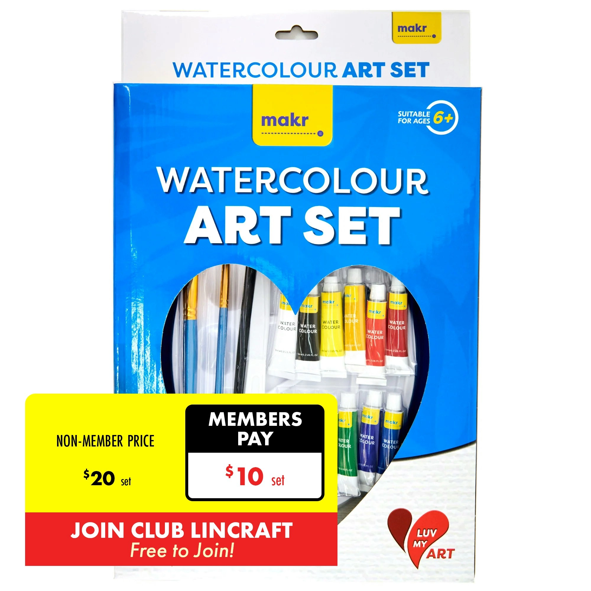 Makr I Love Art Watercolour Paint Set- 18pc