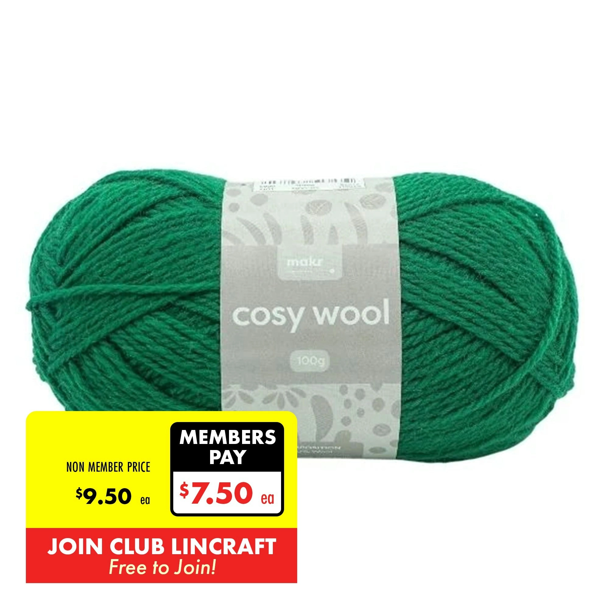 Makr Cosy Wool Crochet & Knitting Yarn 8ply, 100g Wool Yarn