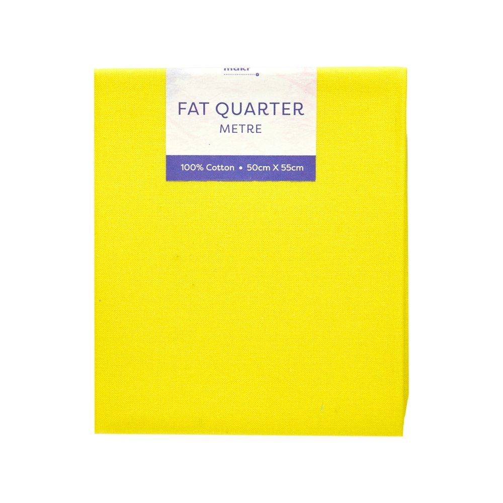 Makr Fat Quarter Metre Fabric, Blazing Yellow - 50cmx55cm