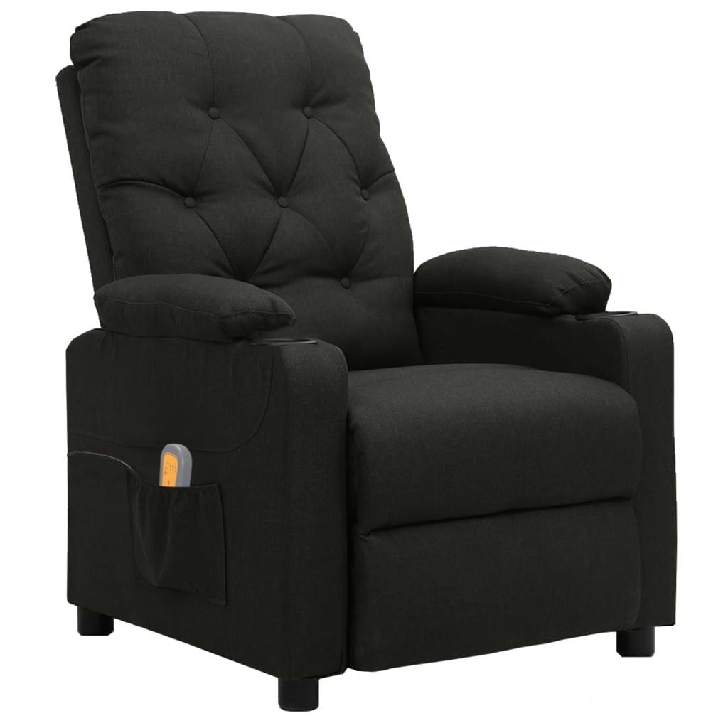 Massage Chair Black Fabric 339114