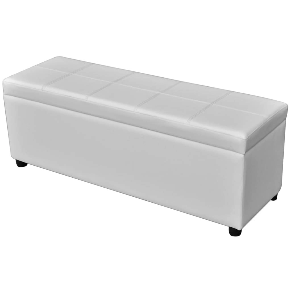 Long Storage Bench Wood White 241062